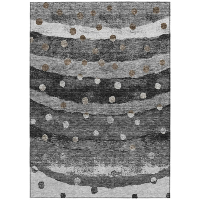 3' X 5' Black And Navy Blue Striped Washable Indoor Outdoor Area Rug Homeroots Outdoor