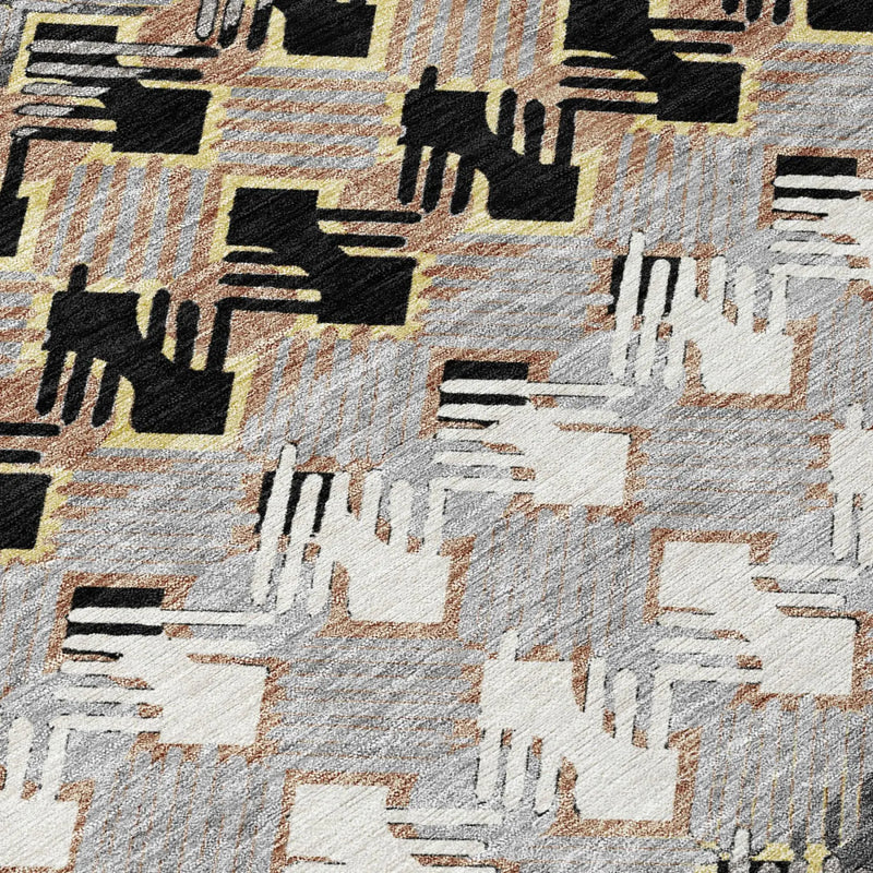 3' X 5' Black And Pewter Striped Washable Indoor Outdoor Area Rug Homeroots Outdoor