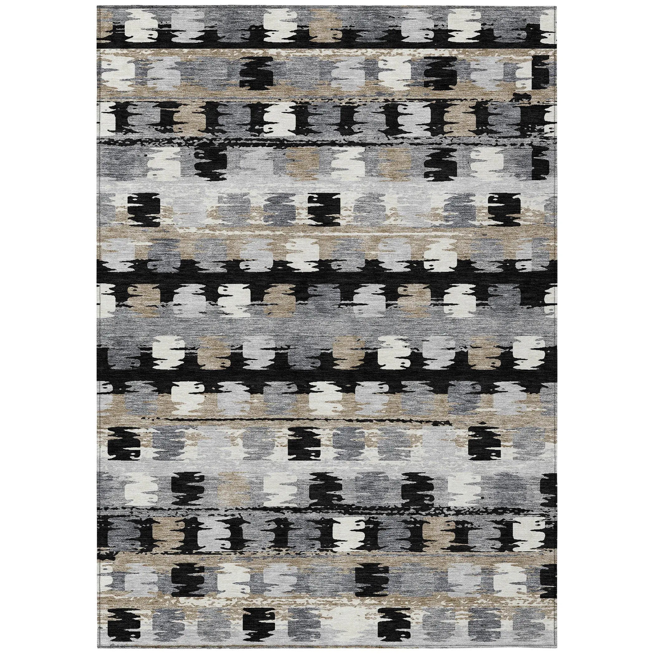 3' X 5' Black And Purple Abstract Washable Indoor Outdoor Area Rug Homeroots Outdoor