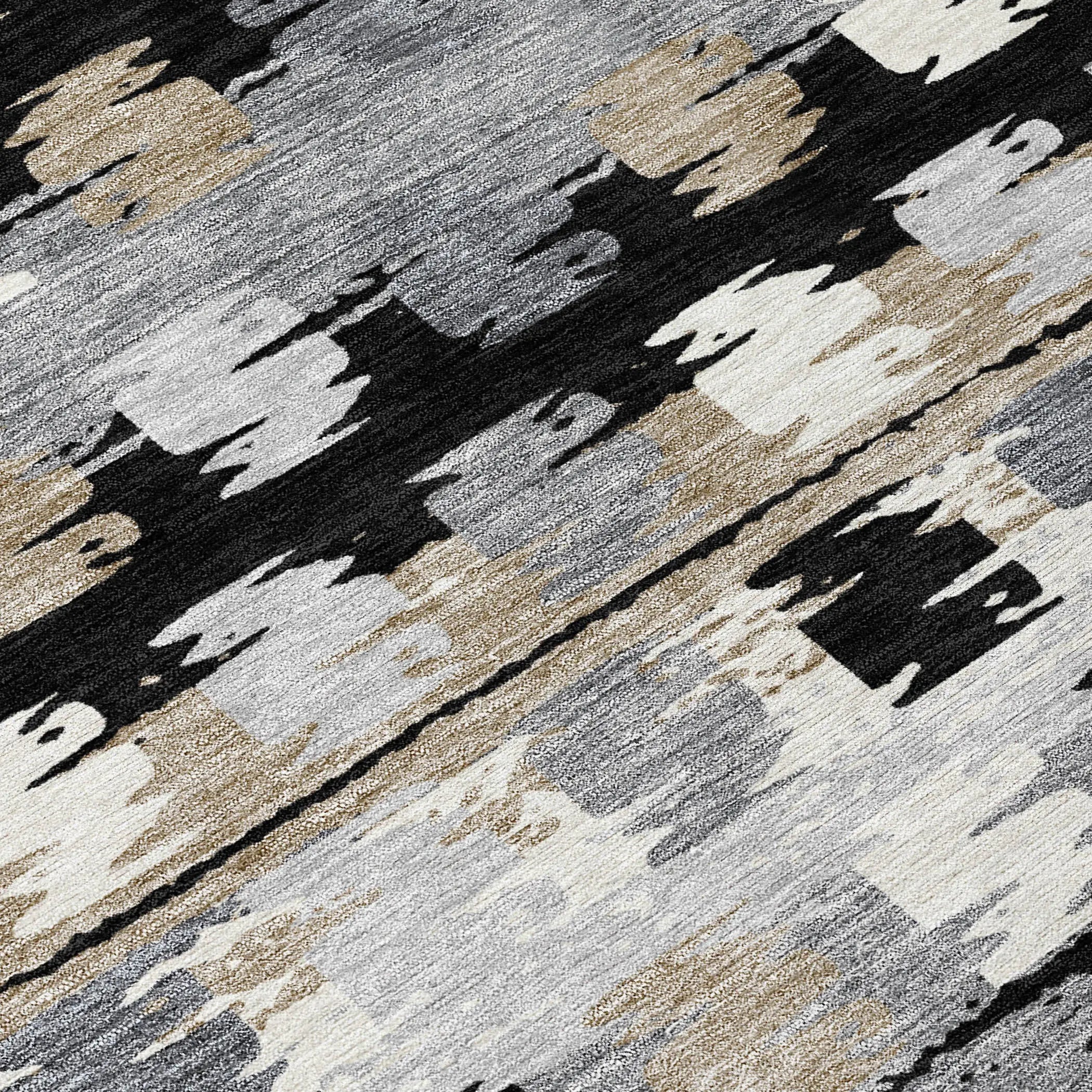 3' X 5' Black And Purple Abstract Washable Indoor Outdoor Area Rug Homeroots Outdoor