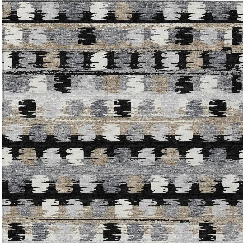 3' X 5' Black And Purple Abstract Washable Indoor Outdoor Area Rug Homeroots Outdoor