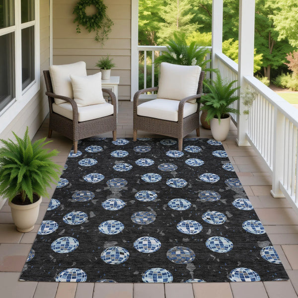 3' X 5' Black And Red Geometric Washable Indoor Outdoor Area Rug Homeroots Outdoor