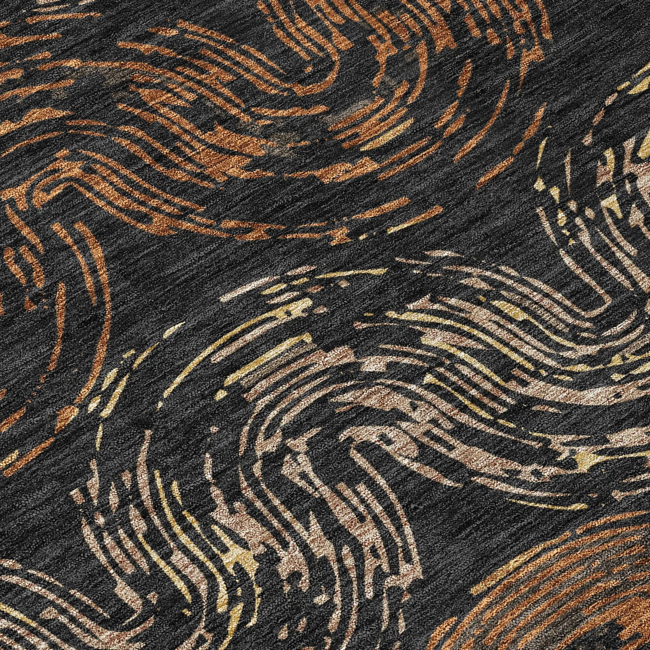 3' X 5' Black And Rust Abstract Washable Indoor Outdoor Area Rug Homeroots Outdoor