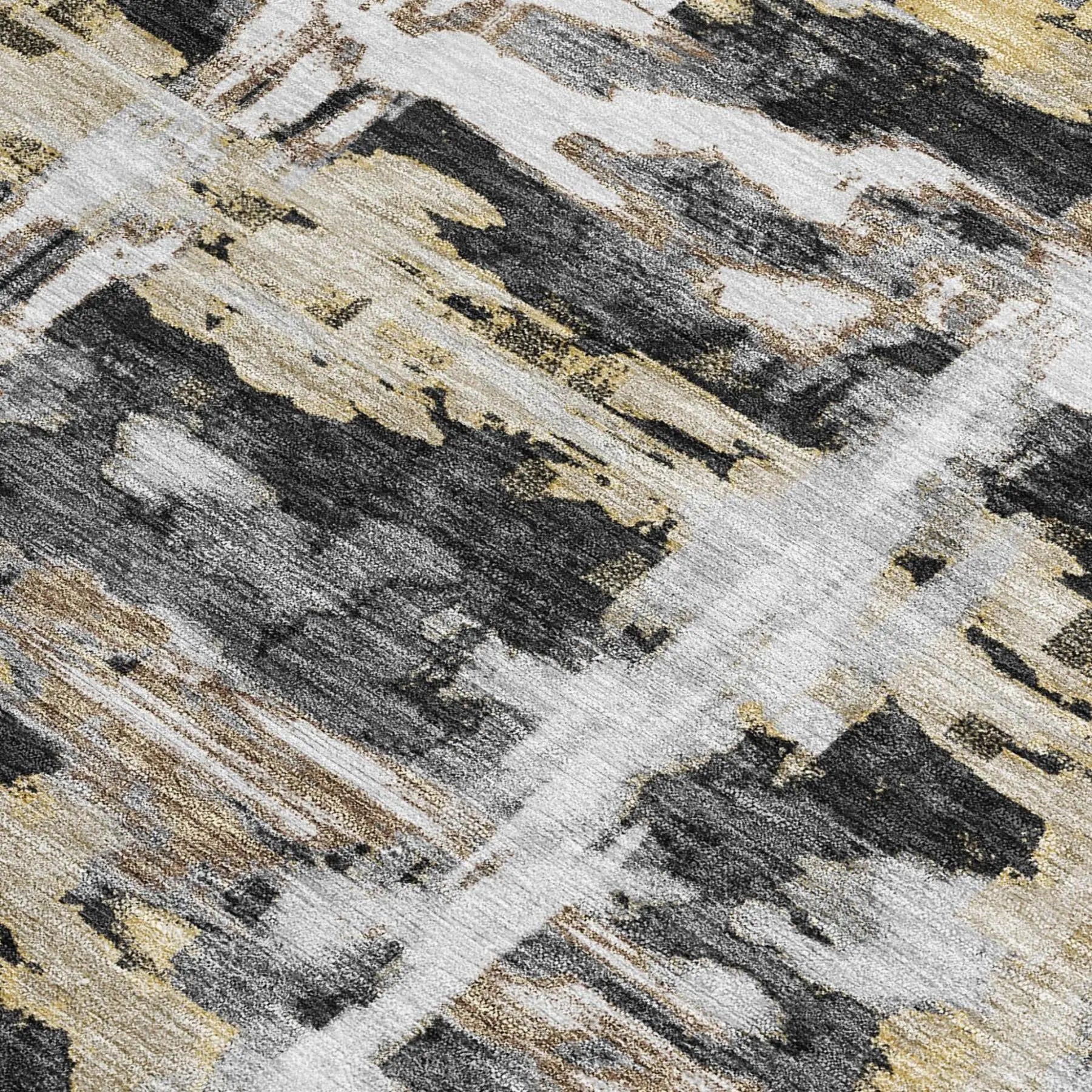 3' X 5' Black And Silver Abstract Washable Indoor Outdoor Area Rug Homeroots Outdoor