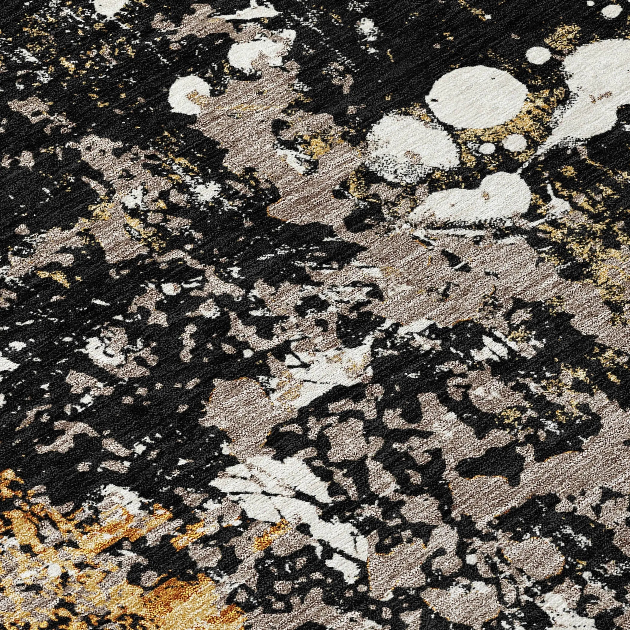 3' X 5' Black And Silver Abstract Washable Indoor Outdoor Area Rug Homeroots Outdoor