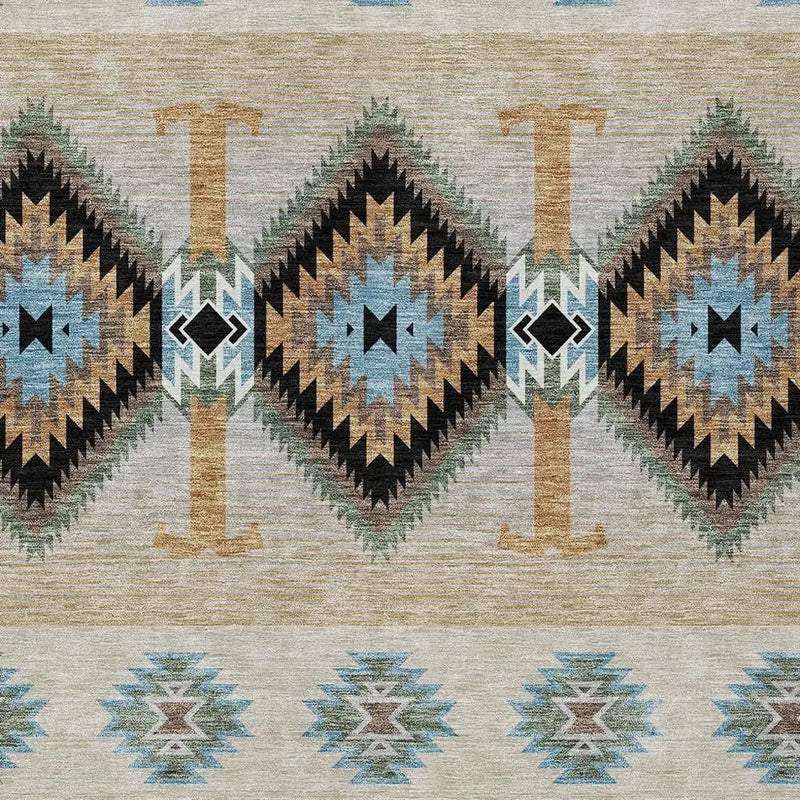 3' X 5' Black And Tan Southwestern Washable Indoor Outdoor Area Rug Homeroots Outdoor