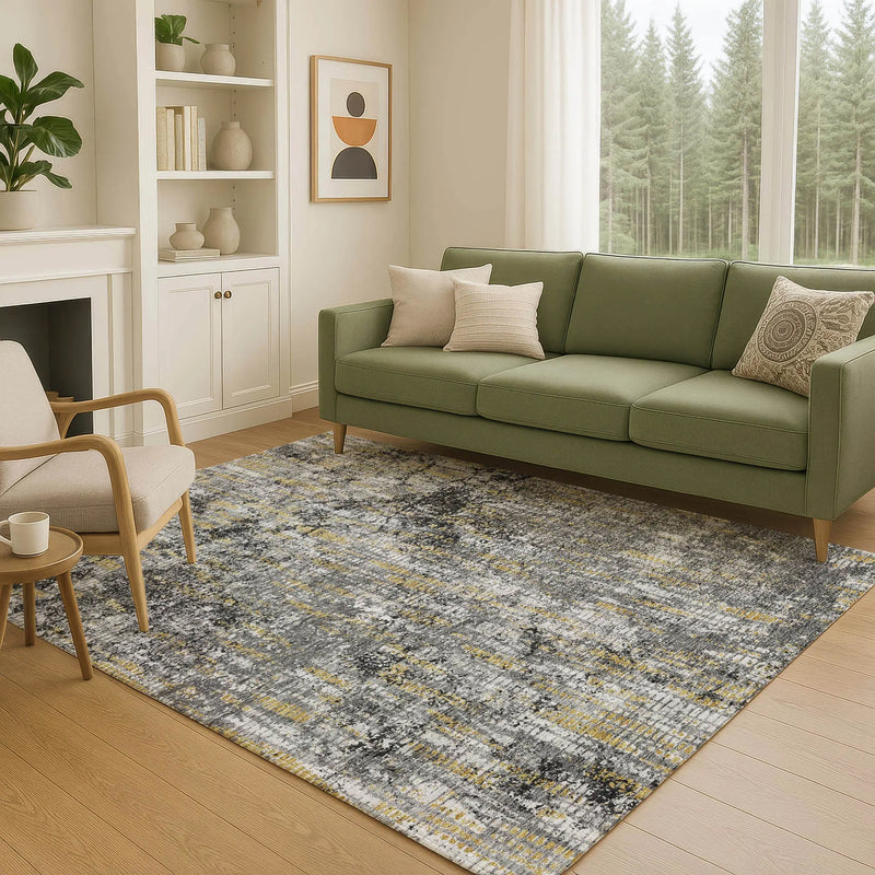3' X 5' Black And Taupe Abstract Washable Indoor Outdoor Area Rug Homeroots Outdoor