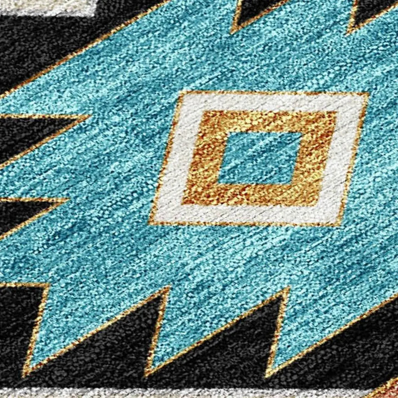 3' X 5' Black And Taupe Southwestern Washable Indoor Outdoor Area Rug Homeroots Outdoor