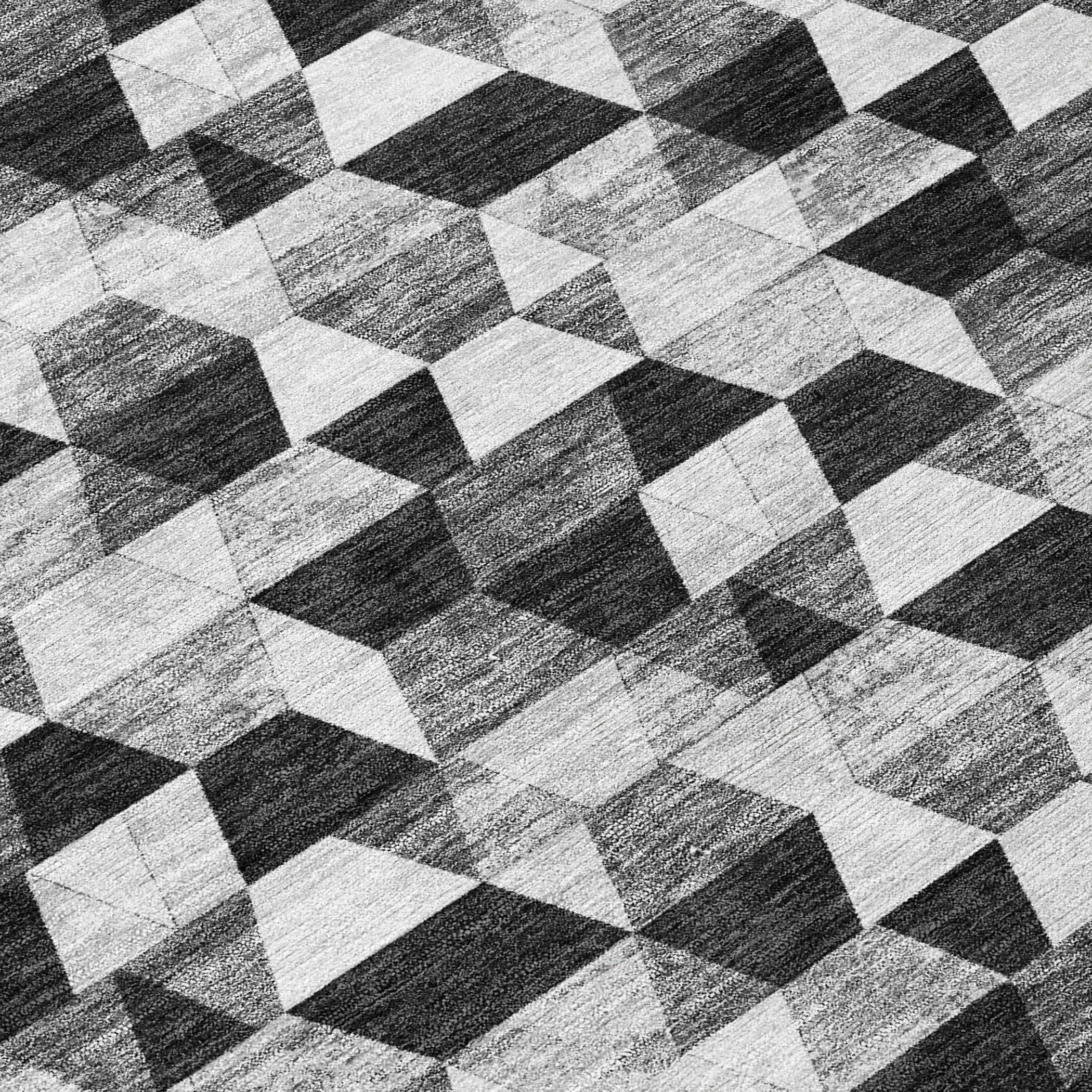 3' X 5' Black And Wheat Geometric Washable Indoor Outdoor Area Rug Homeroots Outdoor
