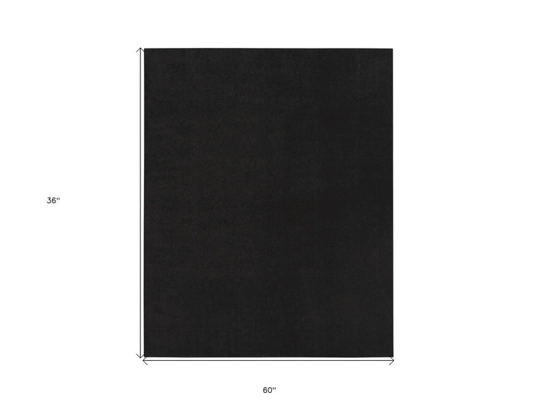 3' X 5' Black Stain Resistant Indoor Outdoor Area Rug - GreatEagleInc