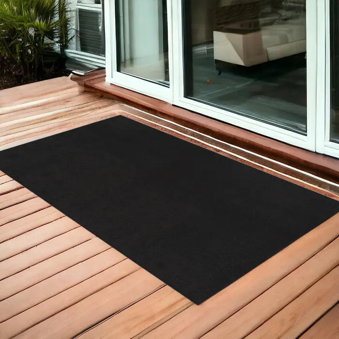 3' X 5' Black Stain Resistant Indoor Outdoor Area Rug - GreatEagleInc