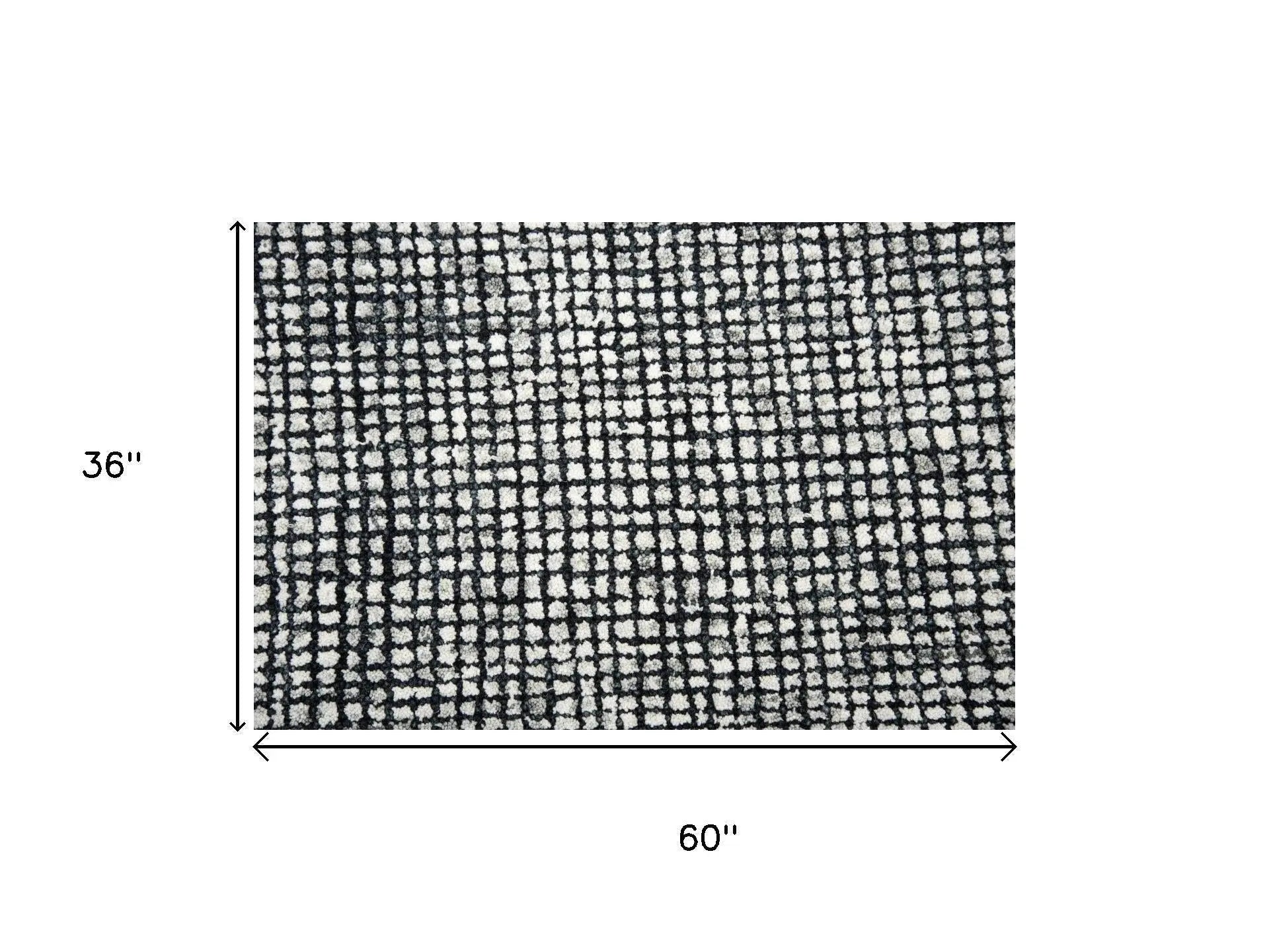 3' X 5' Black White And Beige Wool Hand Tufted Area Rug Homeroots Home Decor
