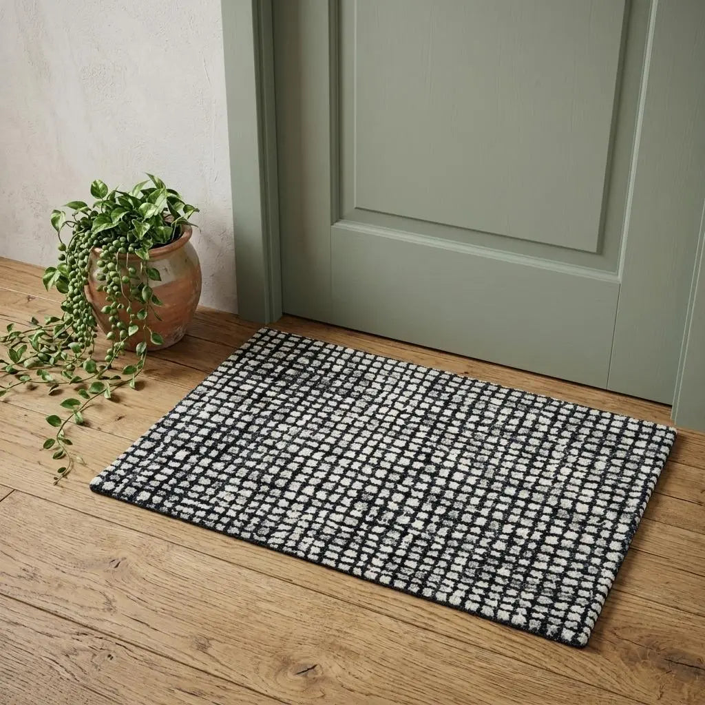 3' X 5' Black White And Beige Wool Hand Tufted Area Rug Homeroots Home Decor