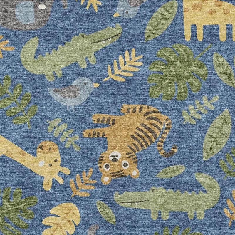 3' X 5' Blue And Beige Abstract Washable Indoor Outdoor Area Rug Homeroots Outdoor