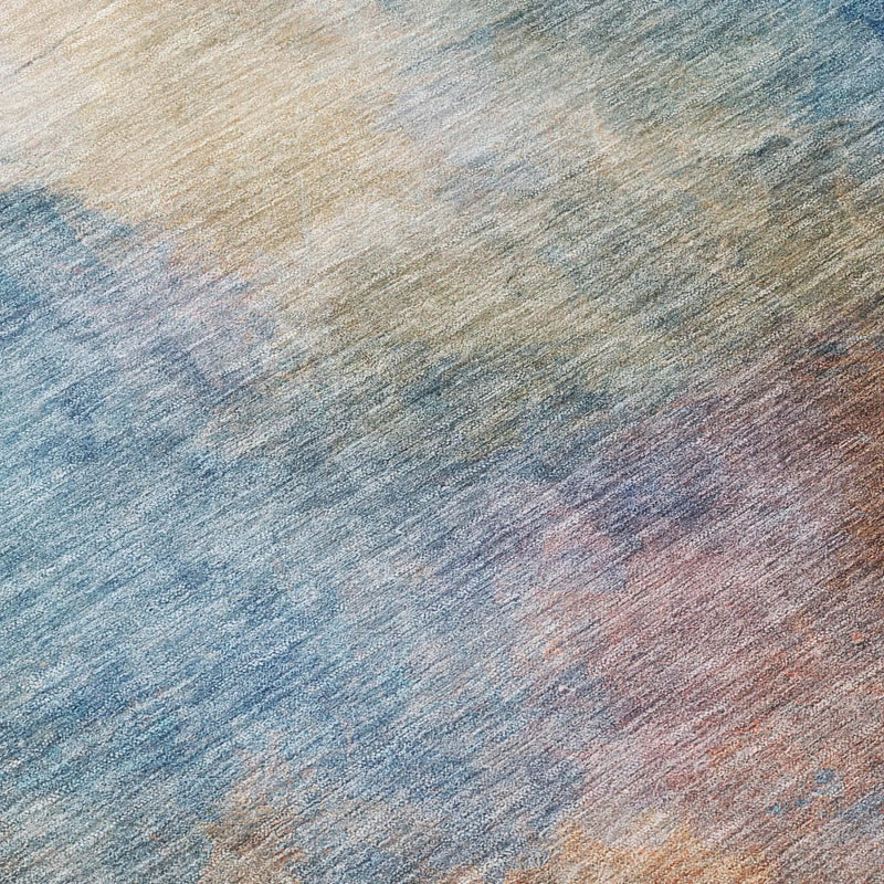 3' X 5' Blue And Beige Abstract Washable Indoor Outdoor Area Rug Homeroots Outdoor