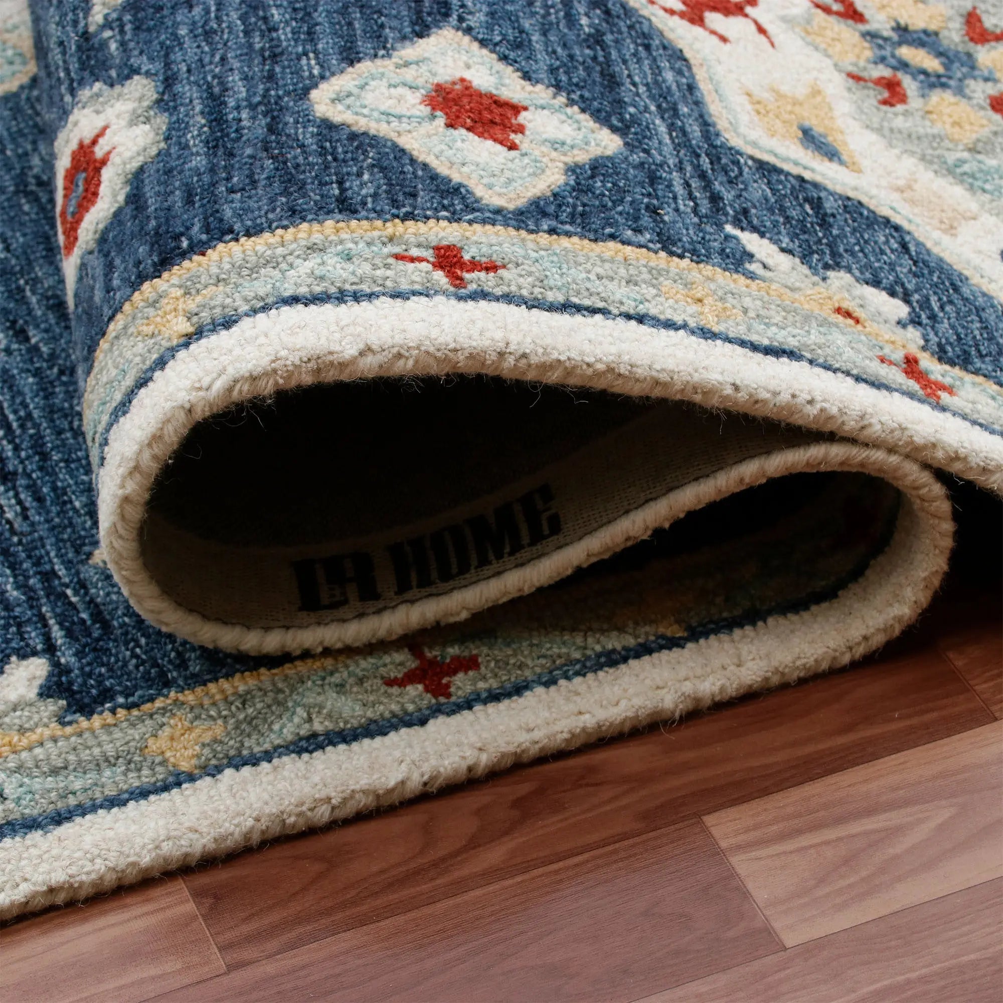 3' X 5' Blue And Beige Wool Floral Hand Tufted Area Rug Homeroots Home Decor