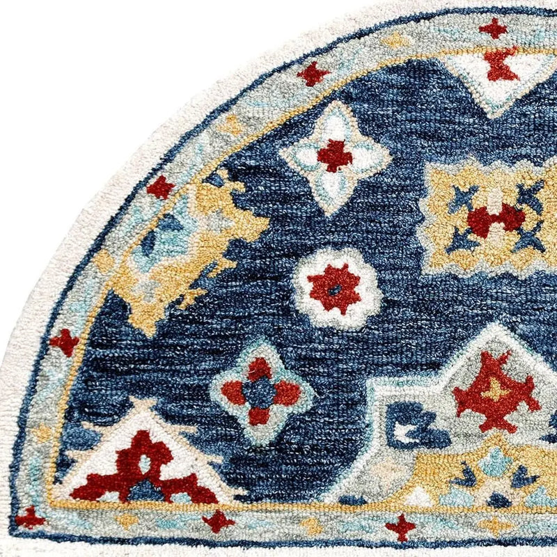 3' X 5' Blue And Beige Wool Floral Hand Tufted Area Rug Homeroots Home Decor