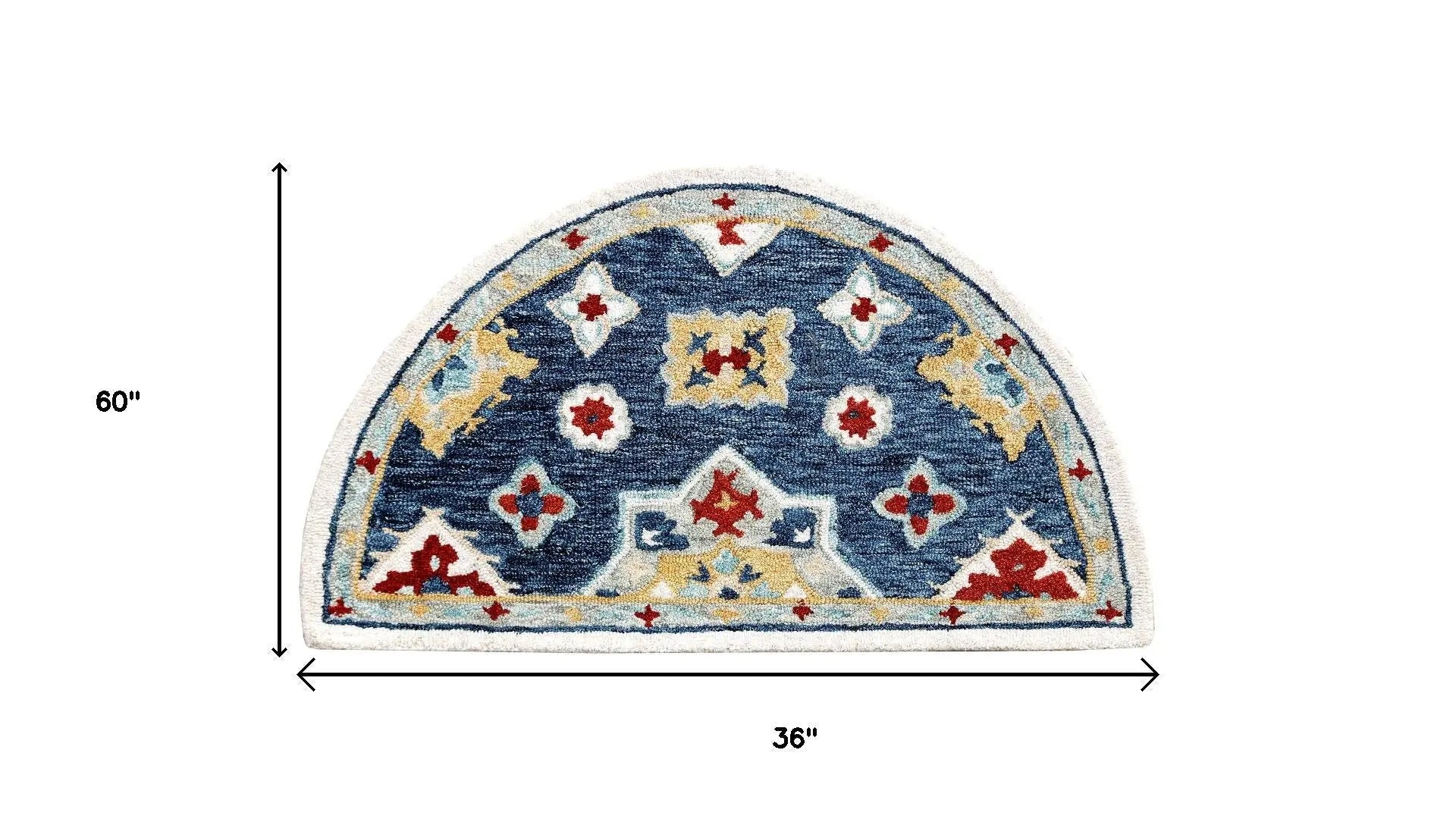 3' X 5' Blue And Beige Wool Floral Hand Tufted Area Rug Homeroots Home Decor