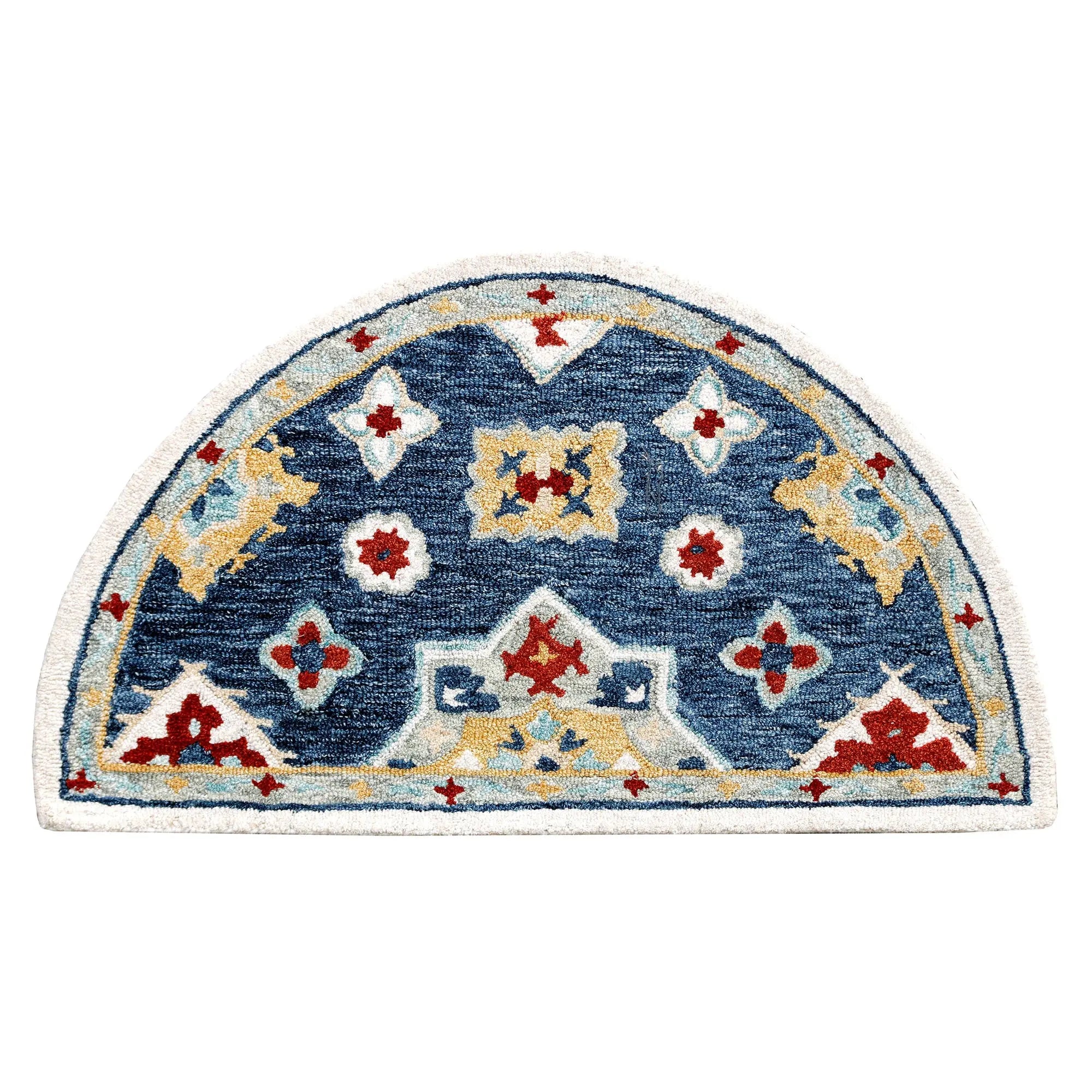 3' X 5' Blue And Beige Wool Floral Hand Tufted Area Rug Homeroots Home Decor