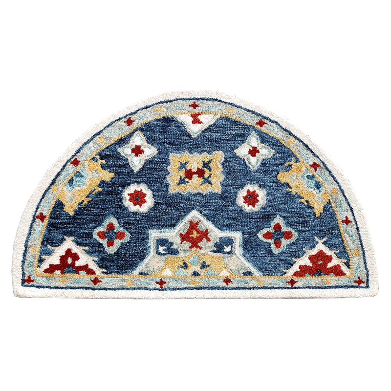 3' X 5' Blue And Beige Wool Floral Hand Tufted Area Rug Homeroots Home Decor