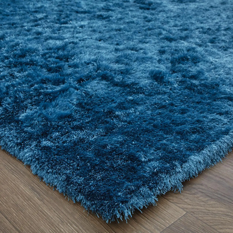 3' X 5' Blue And Black Shag Hand Tufted Area Rug Homeroots Home Decor