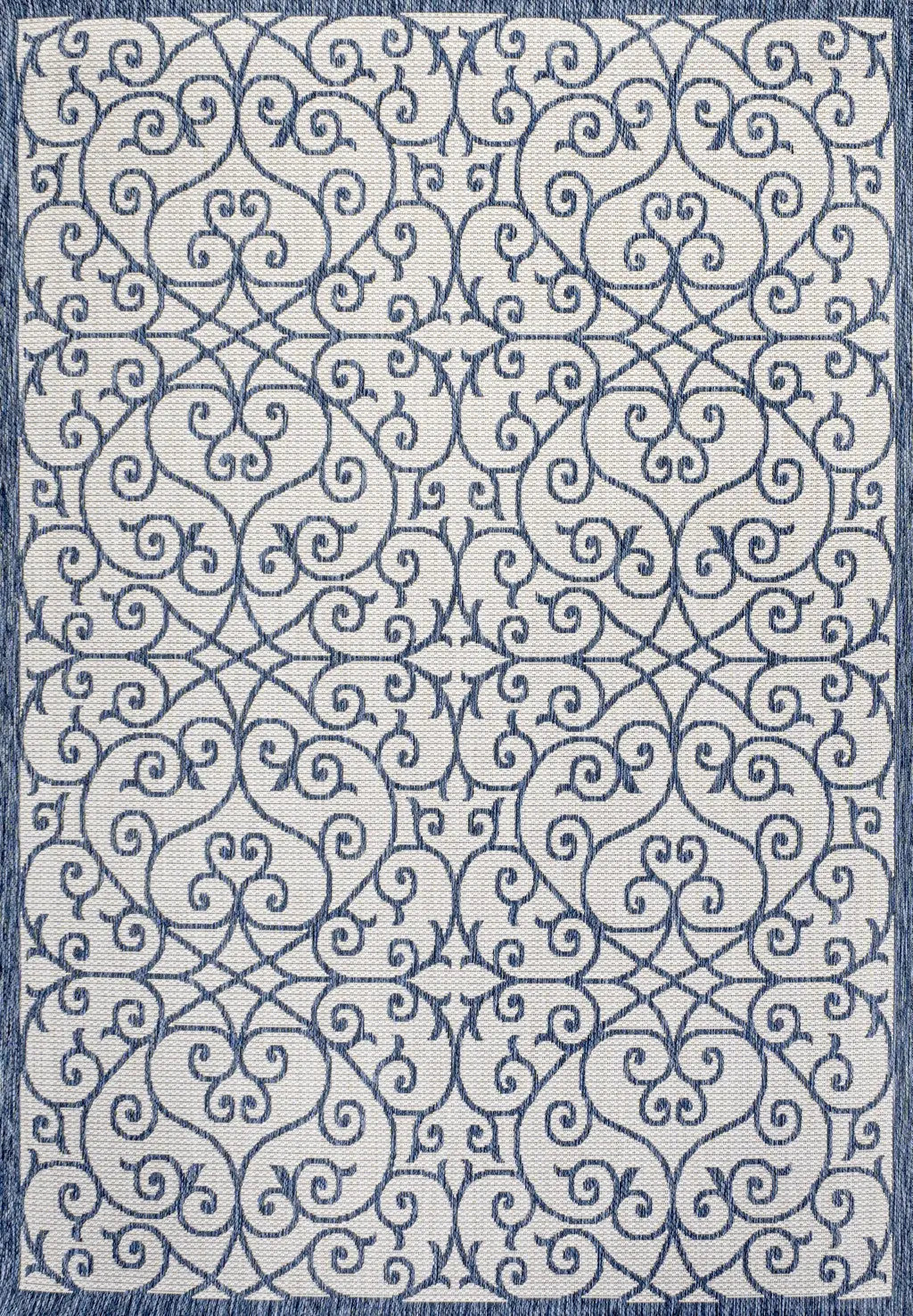 3' X 5' Blue And Cream Geometric Indoor Outdoor Area Rug Homeroots Outdoor