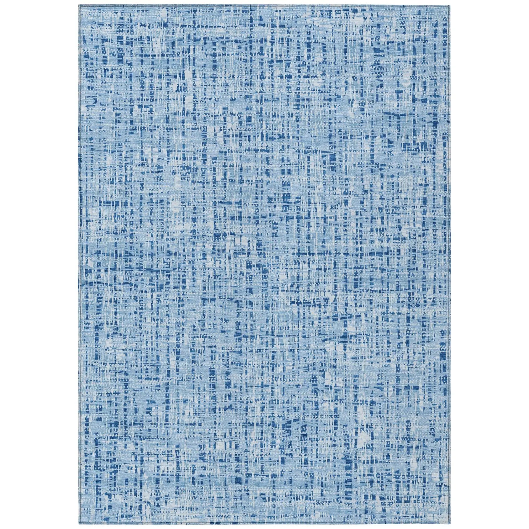 3' X 5' Blue And Denim Blue Abstract Washable Indoor Outdoor Area Rug Homeroots Outdoor