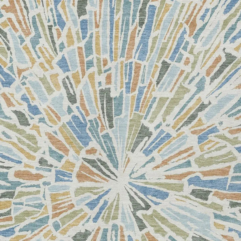3' X 5' Blue And Denim Blue Abstract Washable Indoor Outdoor Area Rug Homeroots Outdoor
