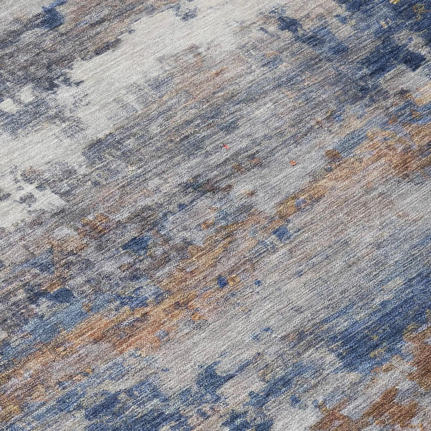 3' X 5' Blue And Graphite Abstract Washable Indoor Outdoor Area Rug Homeroots Outdoor
