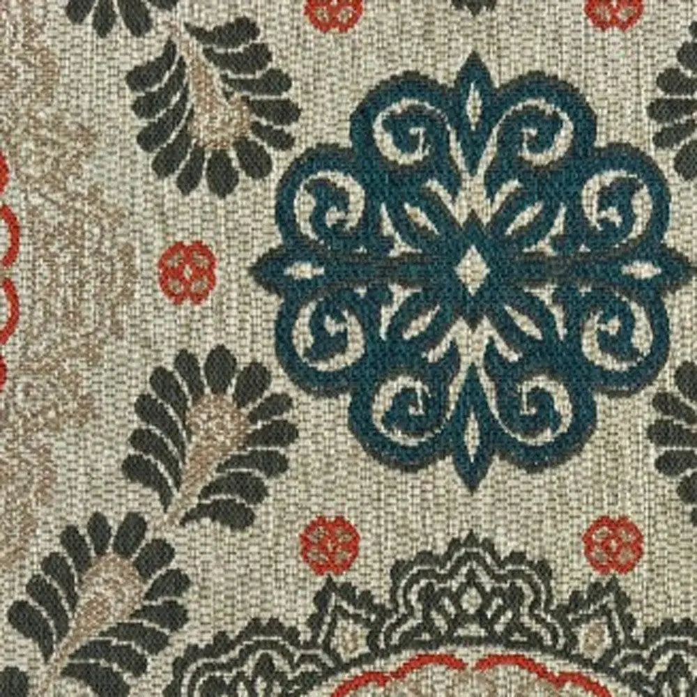 3' X 5' Blue And Gray Damask Indoor Outdoor Area Rug Homeroots Outdoor