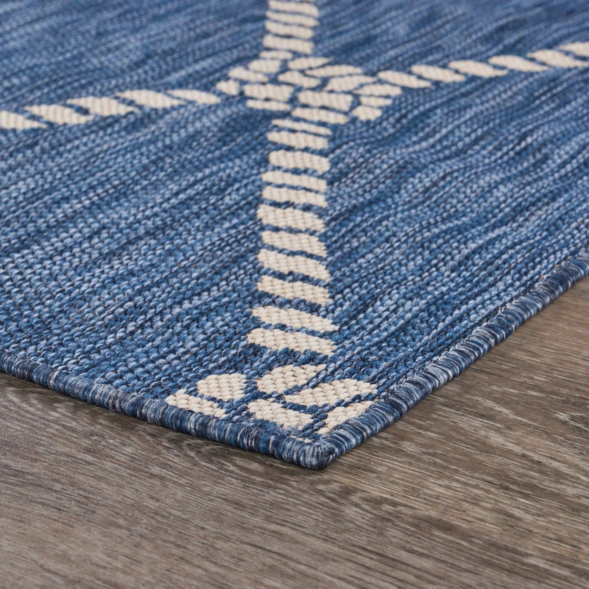 3' X 5' Blue And Gray Indoor Outdoor Area Rug Homeroots Outdoor