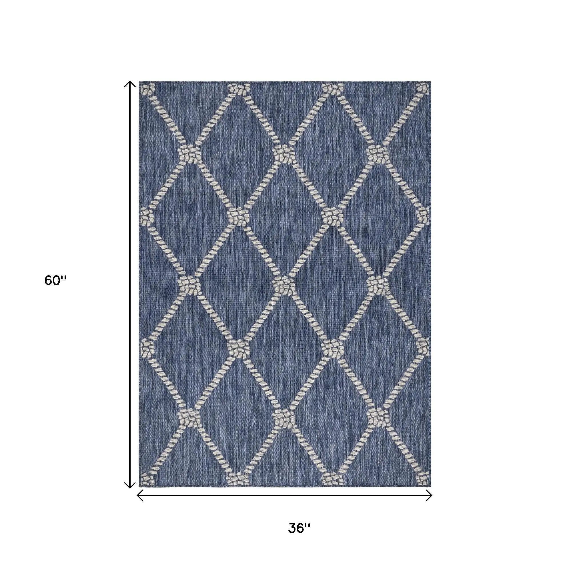 3' X 5' Blue And Gray Indoor Outdoor Area Rug Homeroots Outdoor