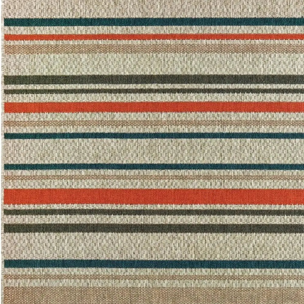 3' X 5' Blue And Gray Striped Indoor Outdoor Area Rug Homeroots Outdoor
