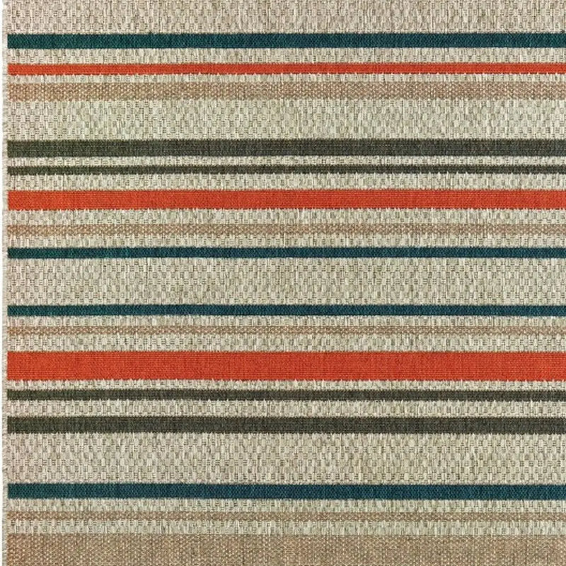 3' X 5' Blue And Gray Striped Indoor Outdoor Area Rug Homeroots Outdoor