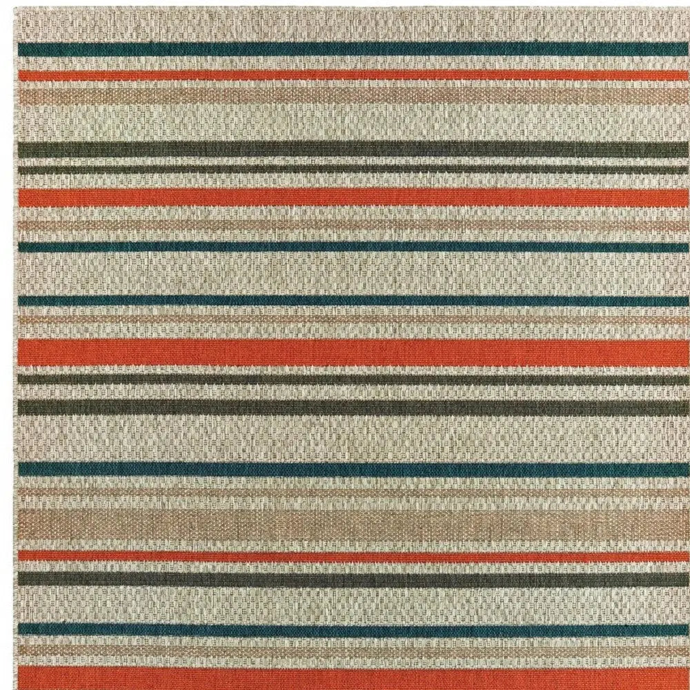 3' X 5' Blue And Gray Striped Indoor Outdoor Area Rug Homeroots Outdoor