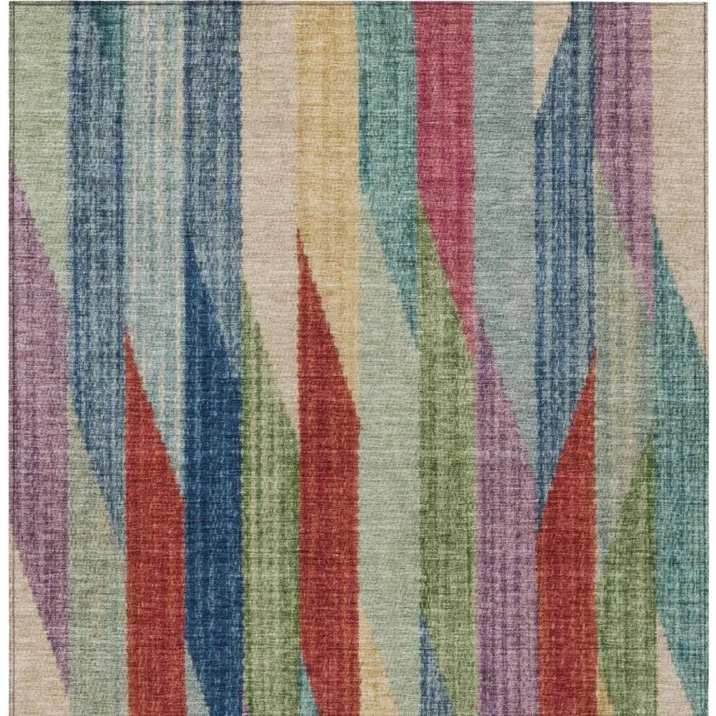 3' X 5' Blue And Gray Striped Washable Indoor Outdoor Area Rug Homeroots Outdoor