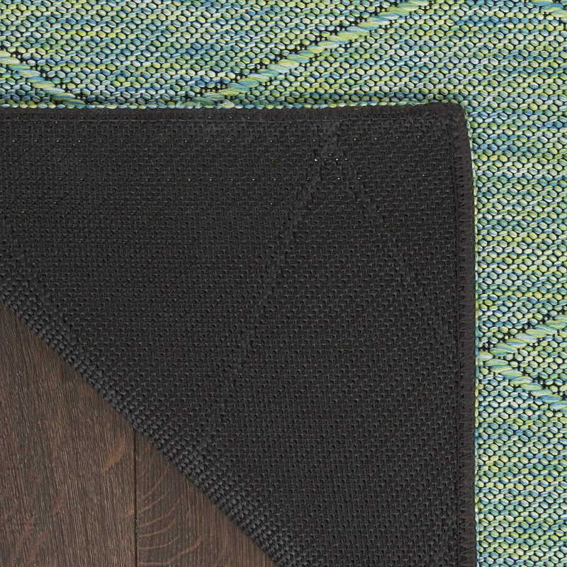 3' X 5' Blue And Green Geometric Indoor Outdoor Area Rug Homeroots Outdoor