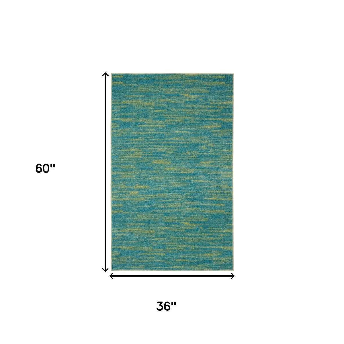 3' X 5' Blue And Green Indoor Outdoor Area Rug - GreatEagleInc