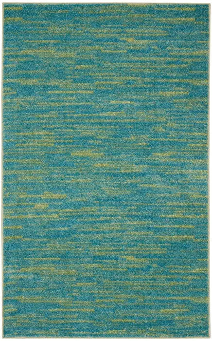 3' X 5' Blue And Green Indoor Outdoor Area Rug - GreatEagleInc