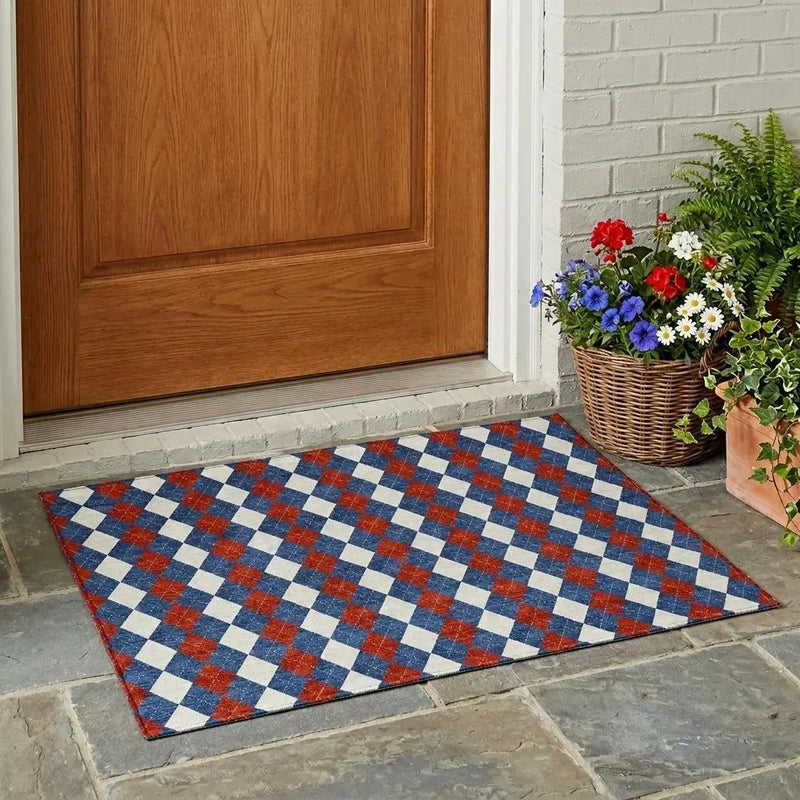 3' X 5' Blue And Ivory Geometric Washable Indoor Outdoor Area Rug Homeroots Outdoor
