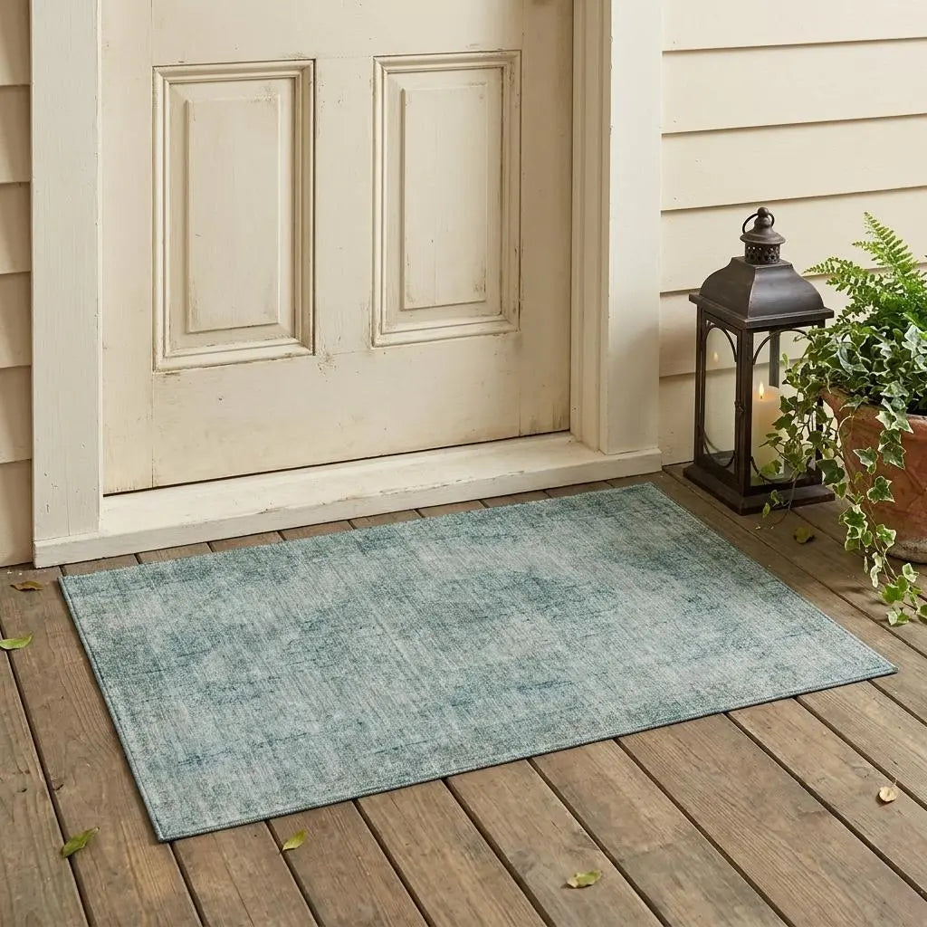 3' X 5' Blue And Ivory Oriental Washable Indoor Outdoor Area Rug Homeroots Outdoor