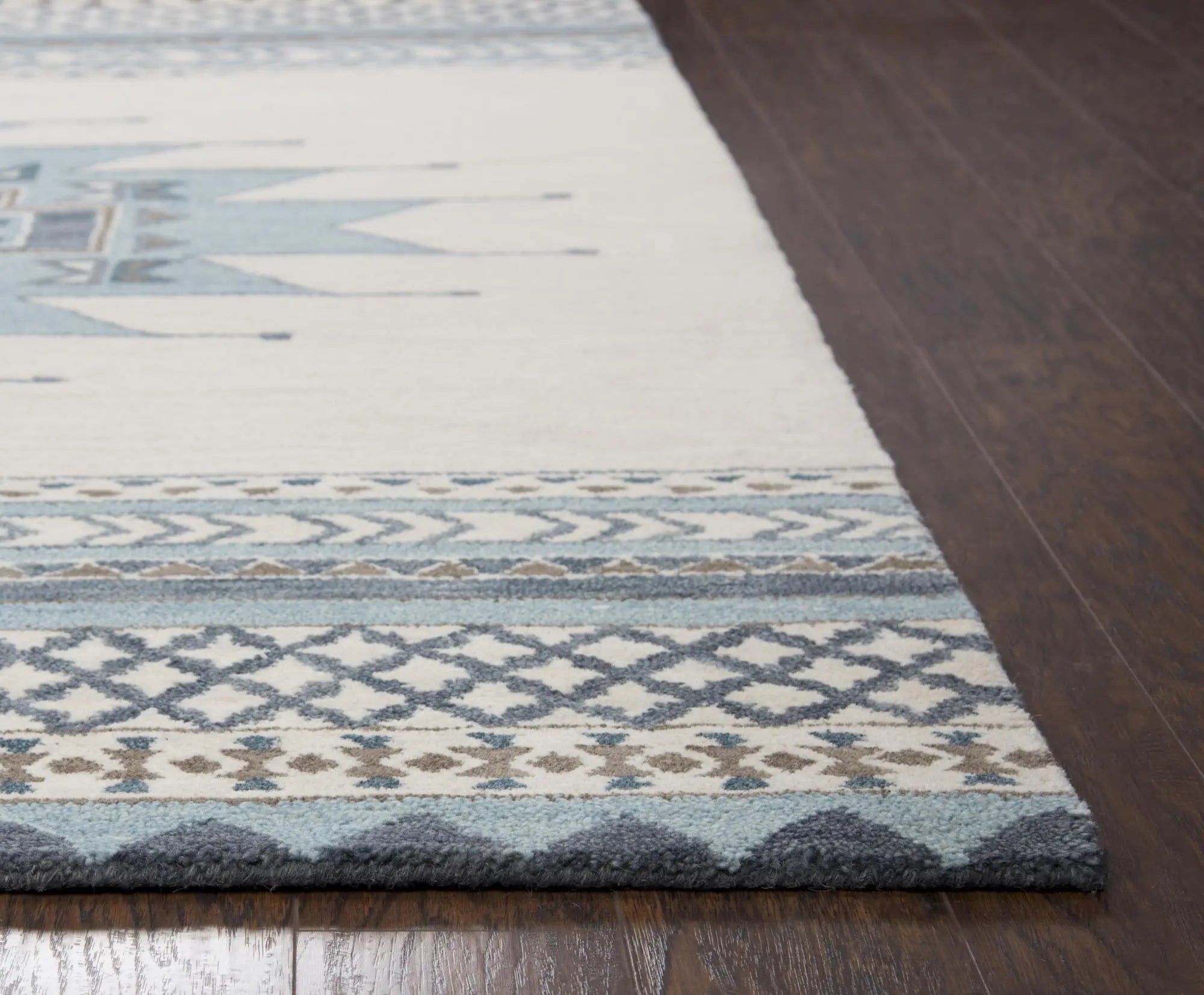 3' X 5' Blue And Ivory Wool Tribal Hand Tufted Area Rug Homeroots Home Decor