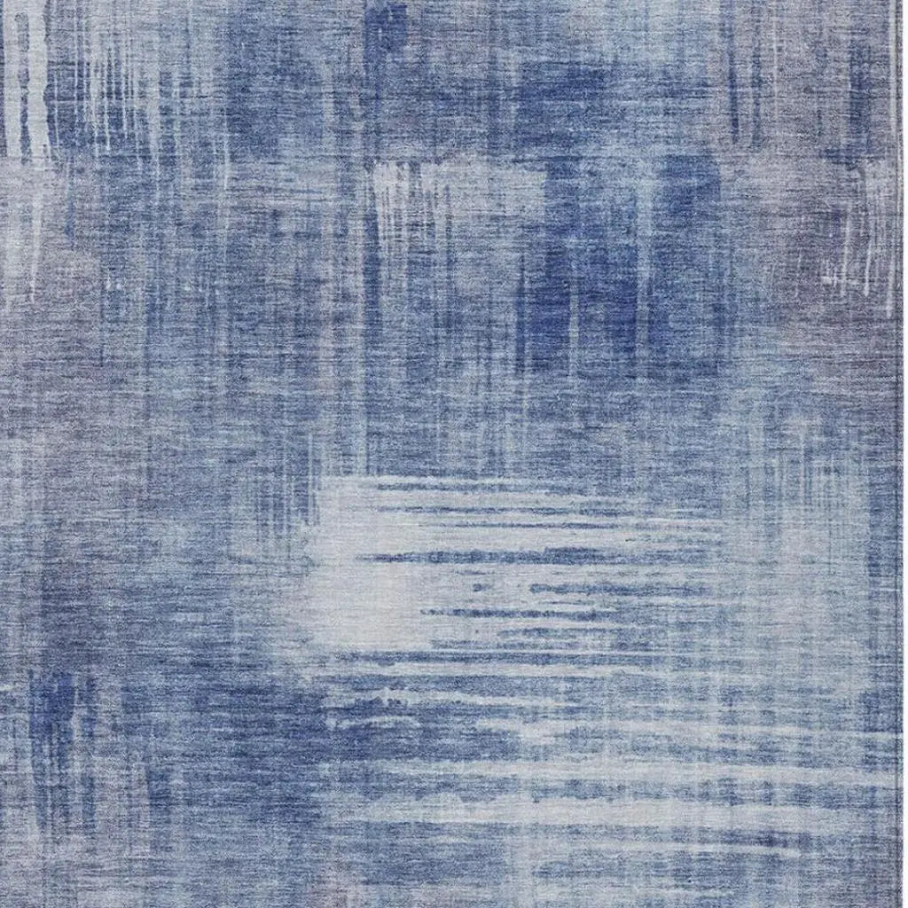 3' X 5' Blue And Lilac Abstract Washable Indoor Outdoor Area Rug Homeroots Outdoor