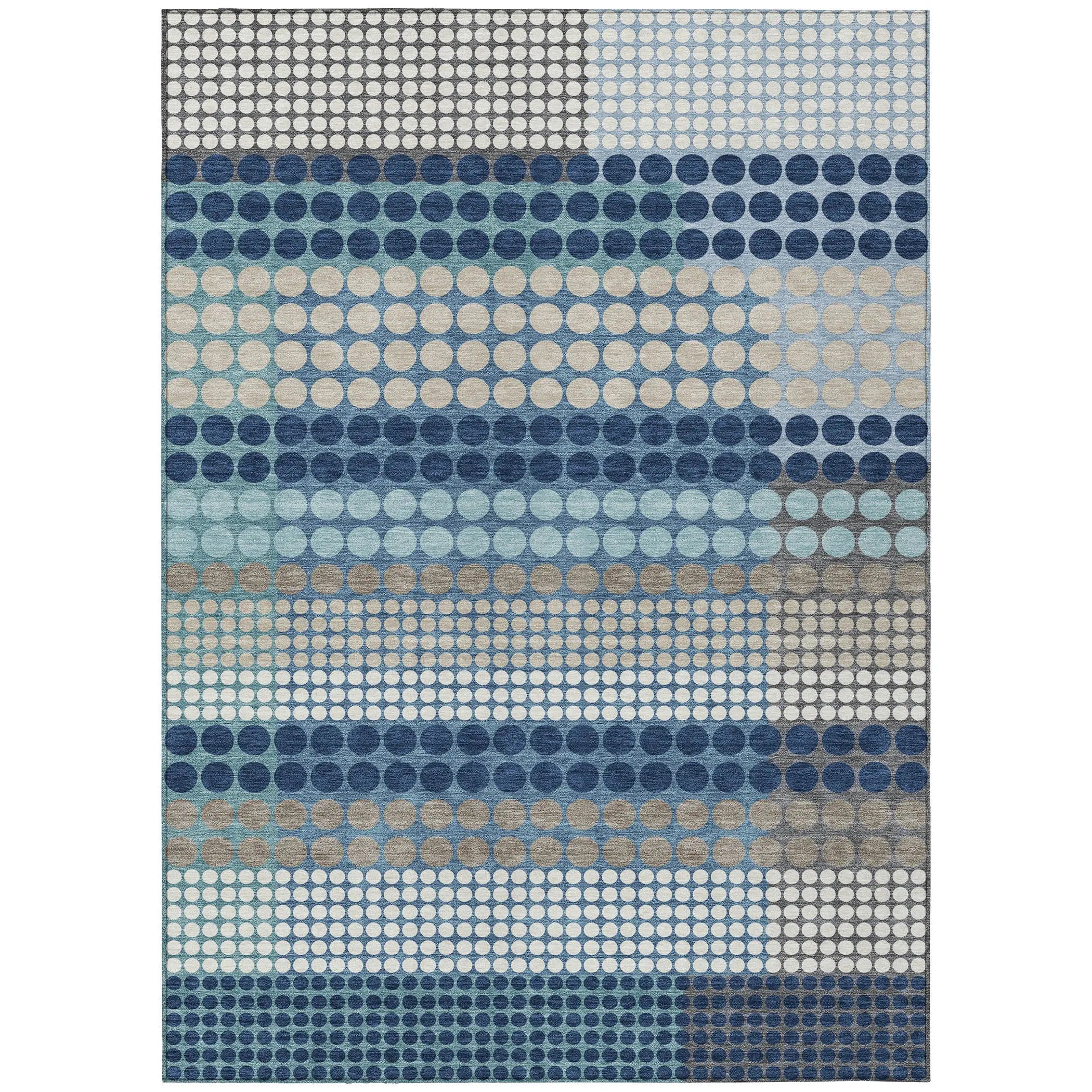3' X 5' Blue And Navy Blue Geometric Washable Indoor Outdoor Area Rug Homeroots Outdoor