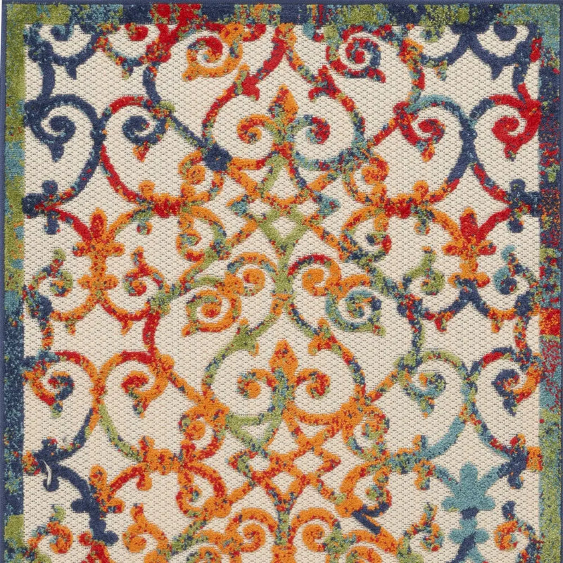 3' X 5' Blue And Orange Indoor Outdoor Area Rug Homeroots Outdoor