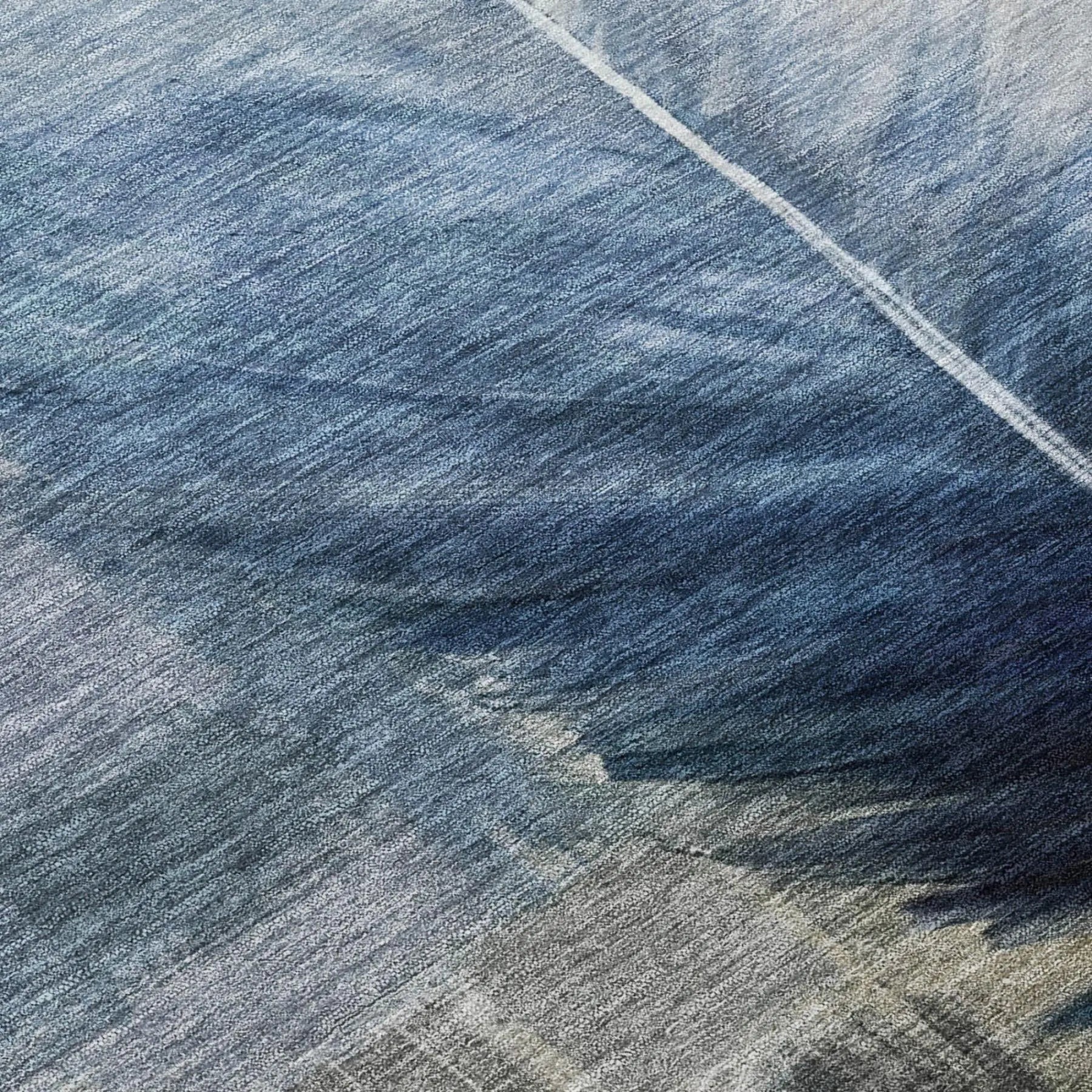 3' X 5' Blue And Pewter Botanical Leaves Washable Indoor Outdoor Area Rug Homeroots Outdoor