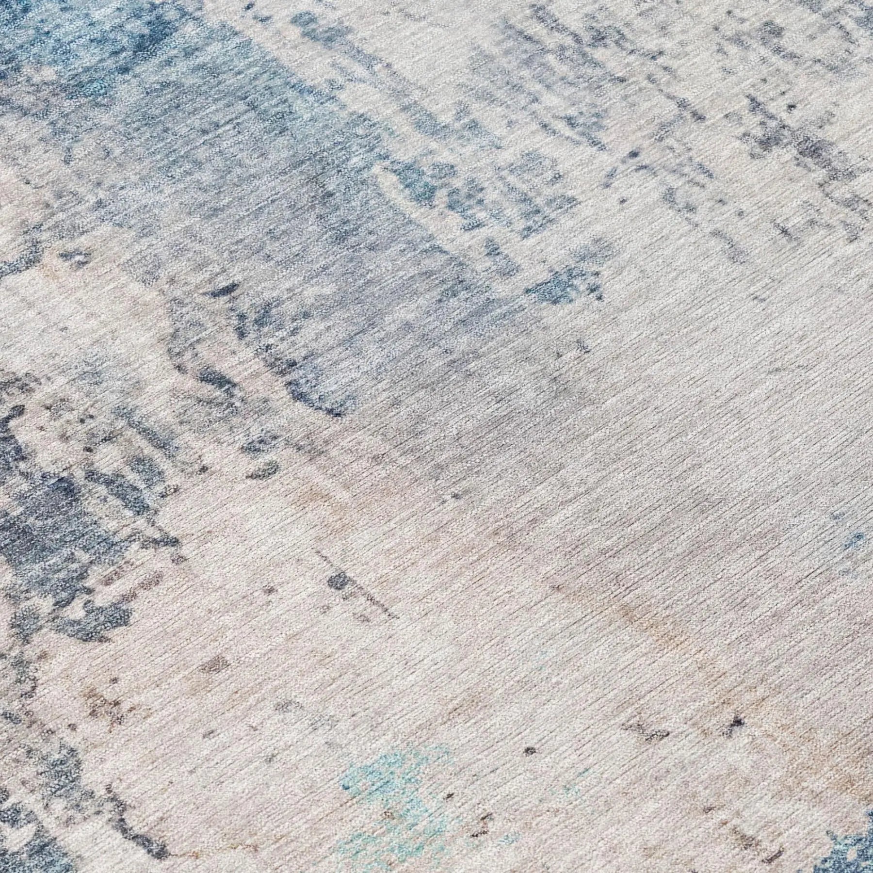 3' X 5' Blue And Silver Abstract Washable Indoor Outdoor Area Rug Homeroots Outdoor