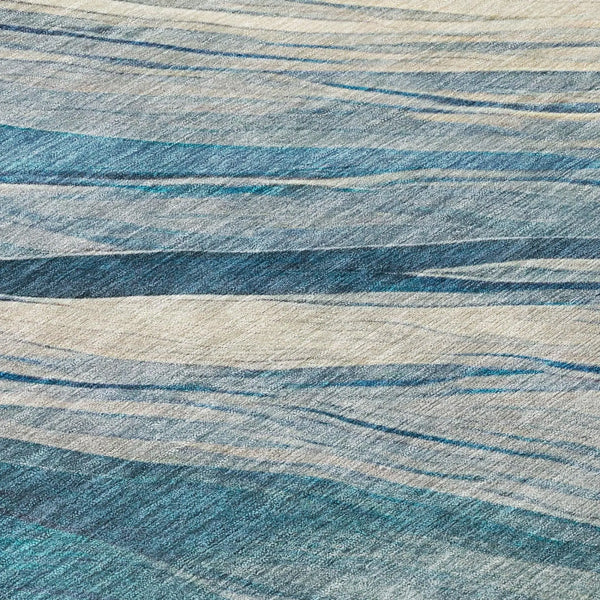 3' X 5' Blue And Silver Abstract Washable Indoor Outdoor Area Rug Homeroots Outdoor