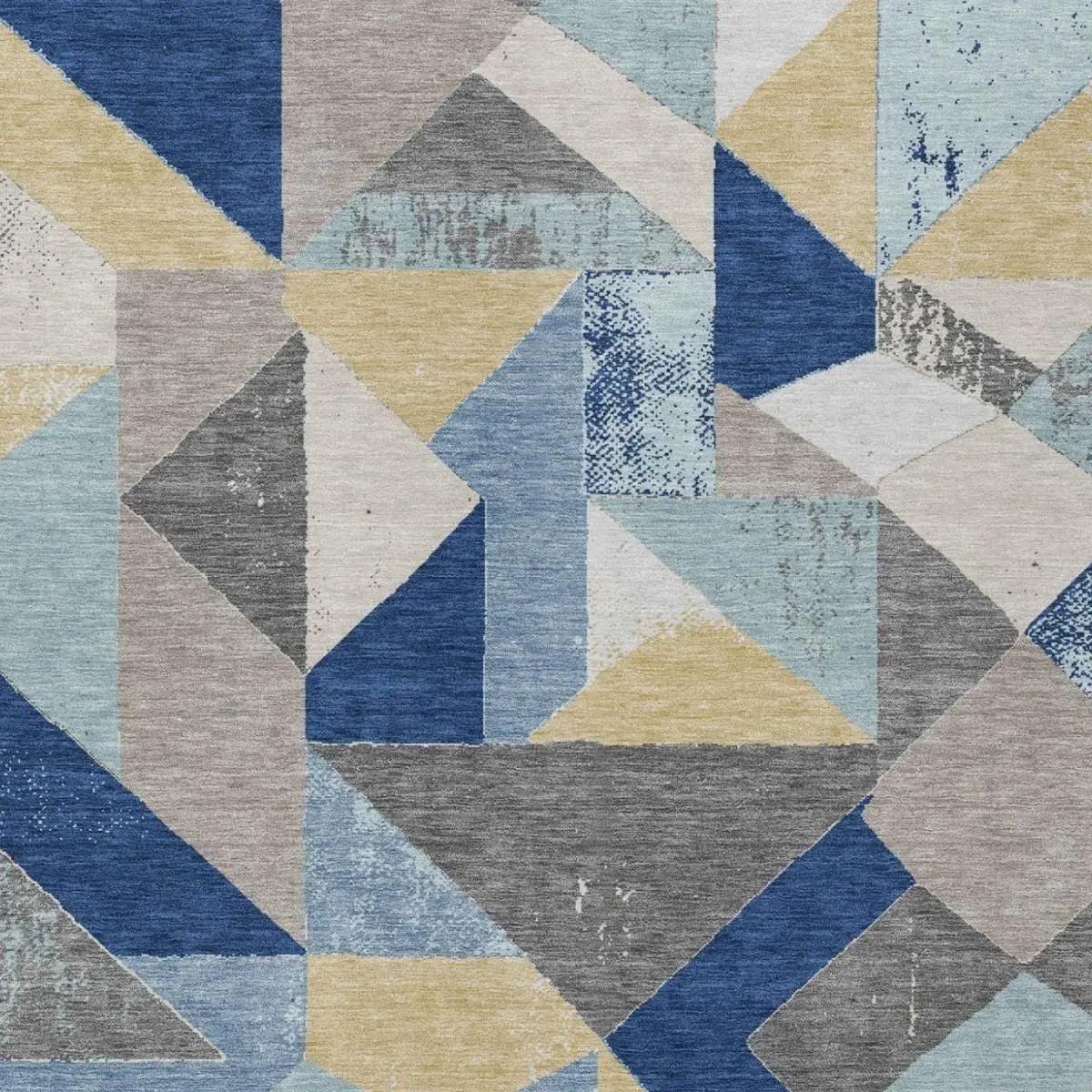 3' X 5' Blue And Silver Geometric Washable Indoor Outdoor Area Rug Homeroots Outdoor