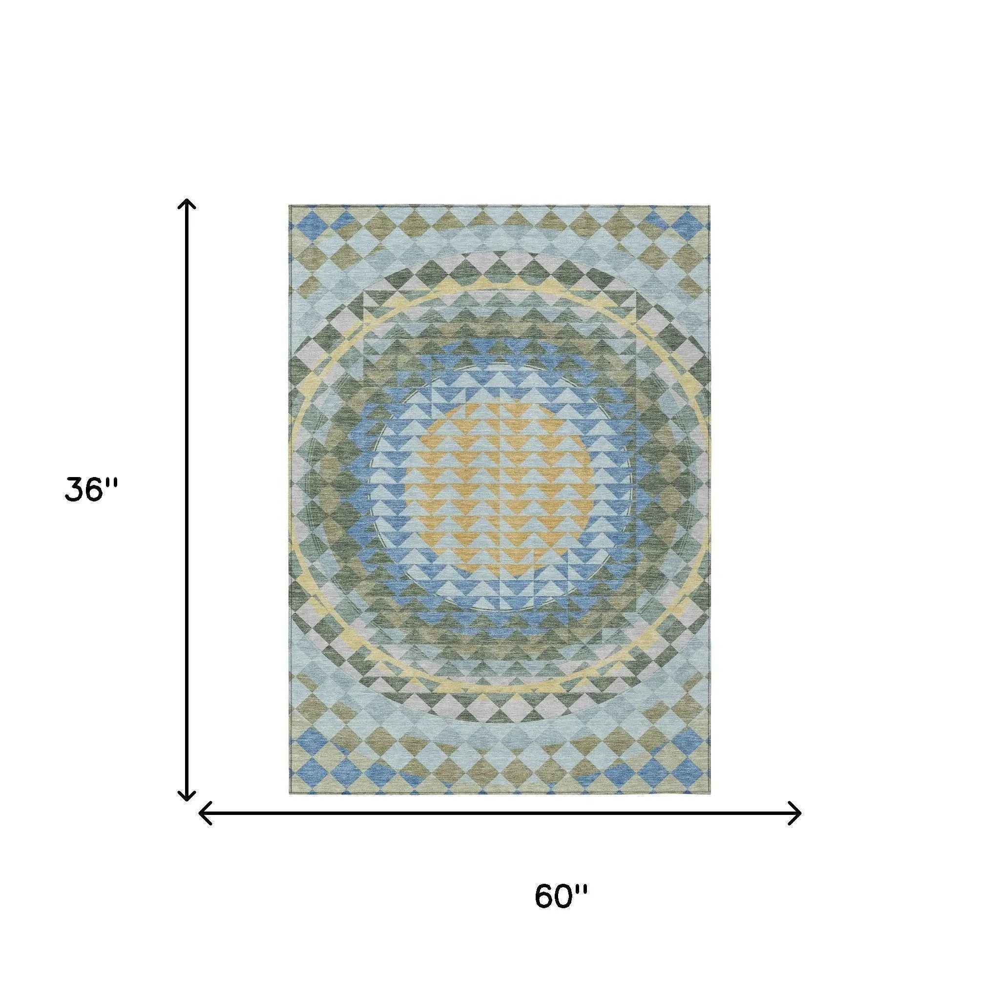 3' X 5' Blue And Silver Geometric Washable Indoor Outdoor Area Rug Homeroots Outdoor